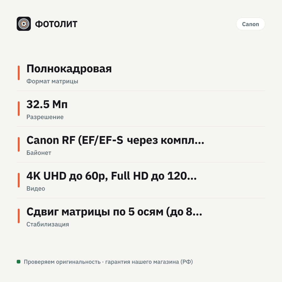Фотоаппарат Canon EOS R7 body адаптер EF-EOS R, черный — инфографика характеристик