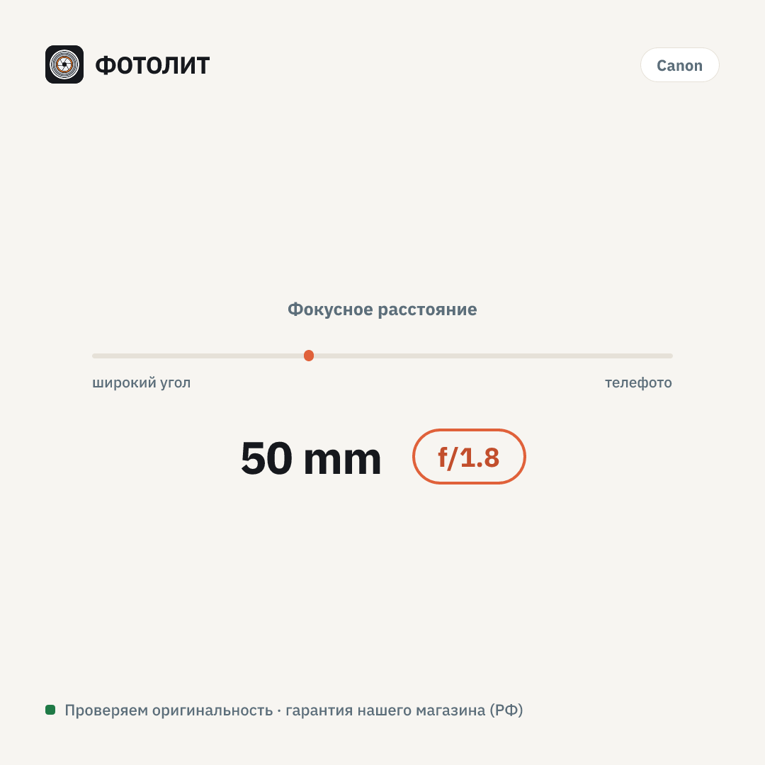 Объектив Canon EF 50 mm f/1.8 STM — визуализация характеристик