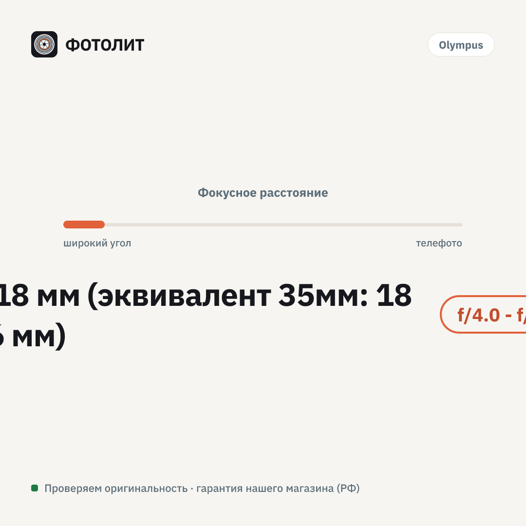 Объектив Olympus ED 9-18mm f/4.0-5.6 M.Zuiko Digital — визуализация характеристик