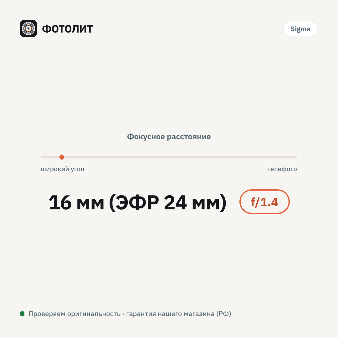 Объектив Sigma 16 мм f/1.4 DC DN Contemporary L-mount — визуализация характеристик