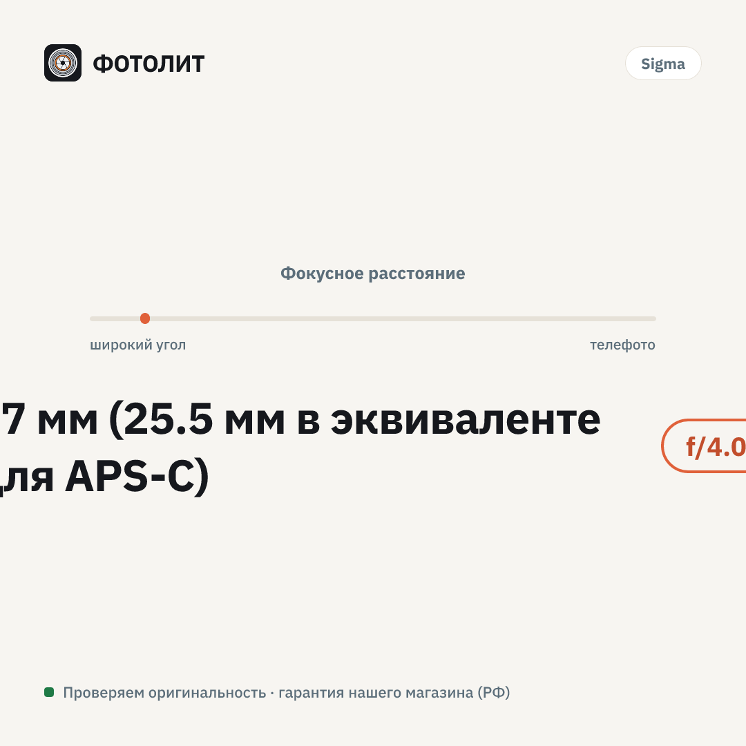 Объектив Sigma 17mm f/4 DG DN Contemporary Sony E — визуализация характеристик