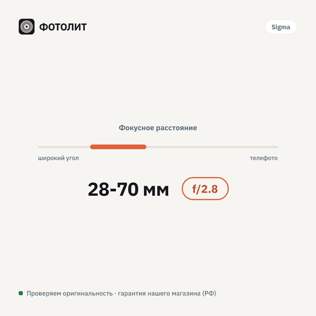 Объектив Sigma 28-70mm f/2.8 DG DN Contemporary SONY E, черный — визуализация характеристик
