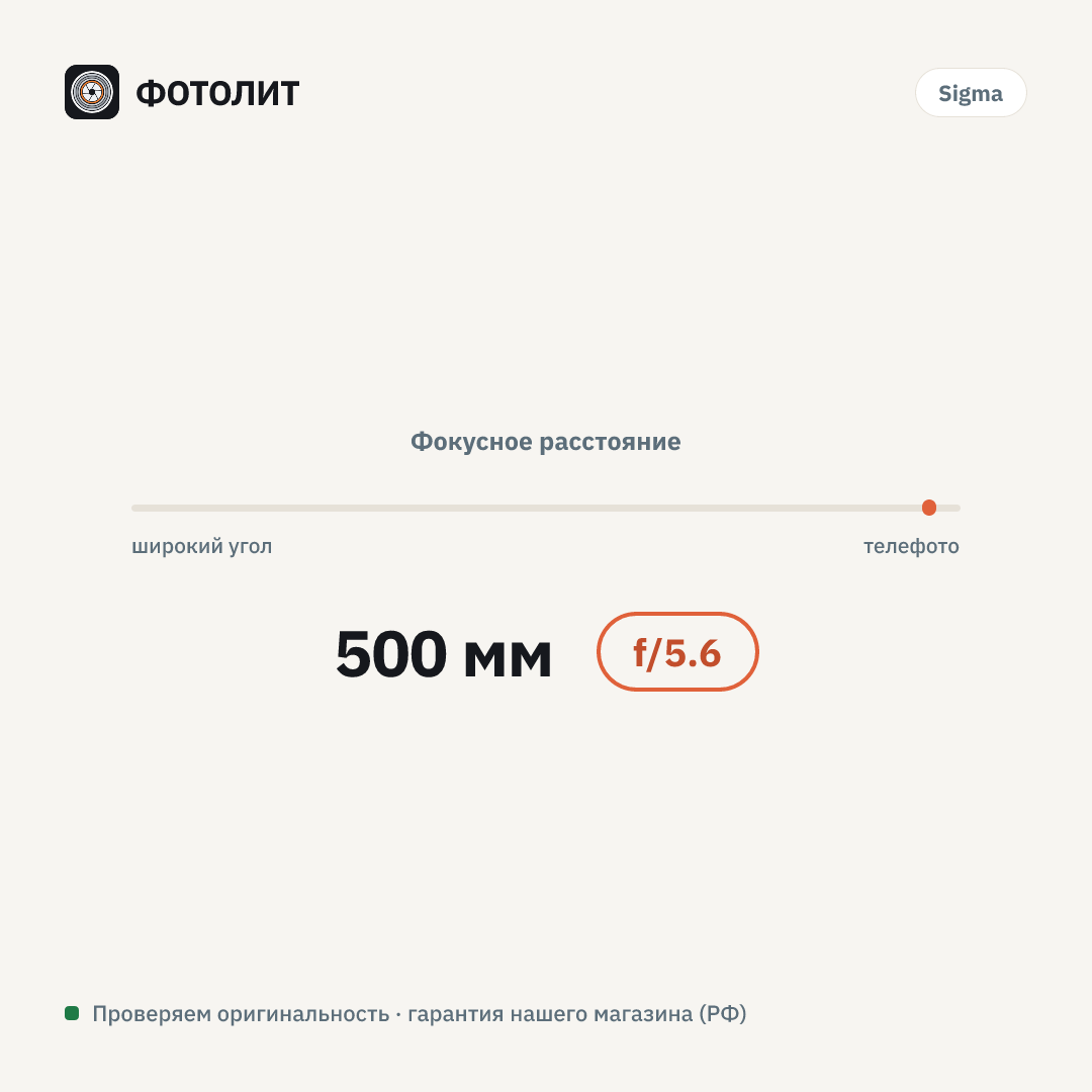 Объектив Sigma 500mm f/5.6 DG DN OS Sports Sony E — визуализация характеристик