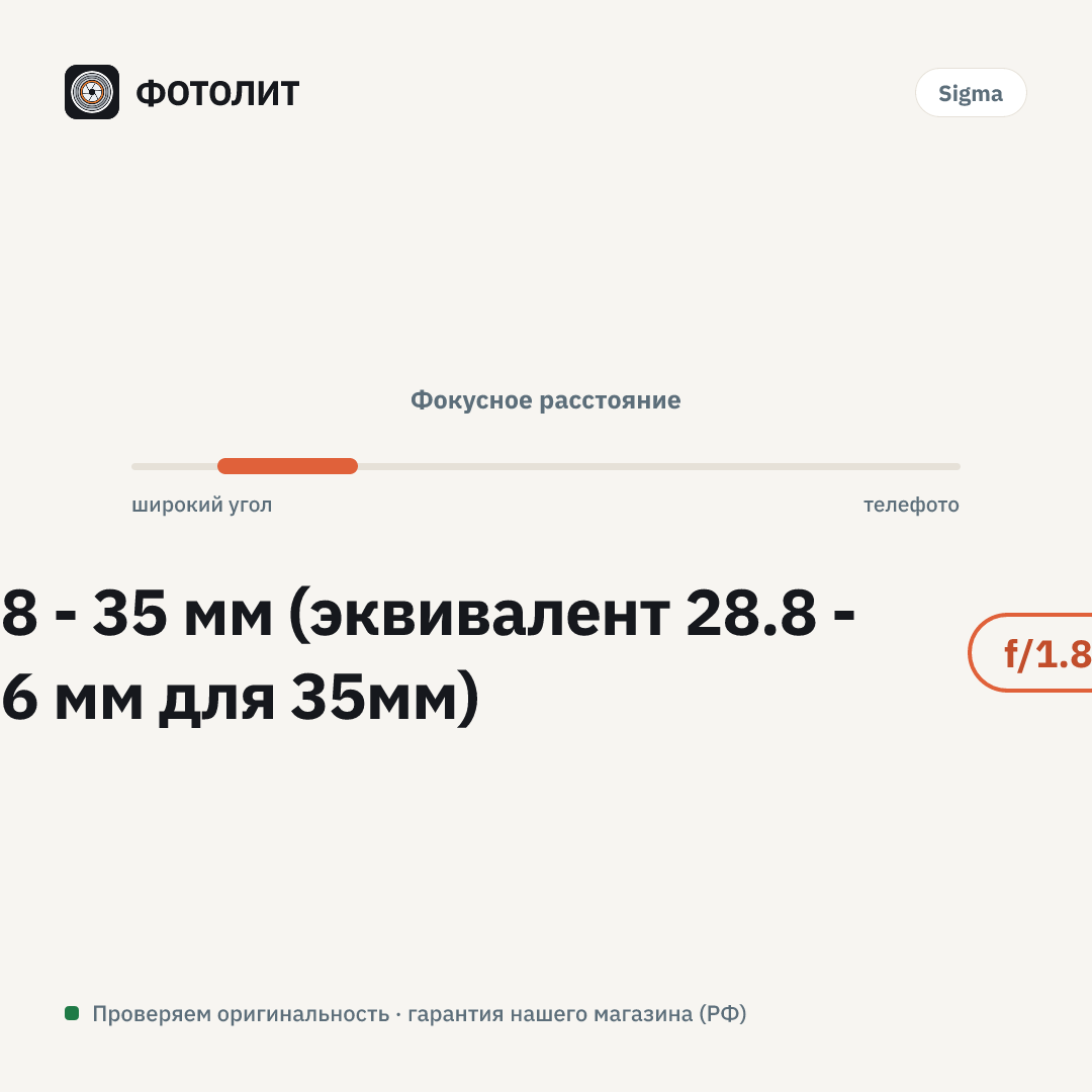 Объектив Sigma AF 18-35mm f/1.8 DC HSM Art Canon EF-S — визуализация характеристик