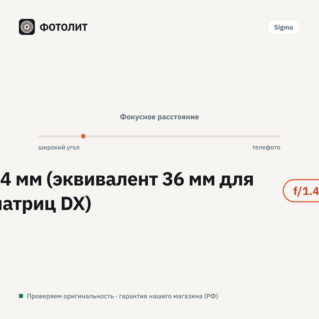 Объектив Sigma AF 24mm f/1.4 DG HSM Nikon F, черный — визуализация характеристик