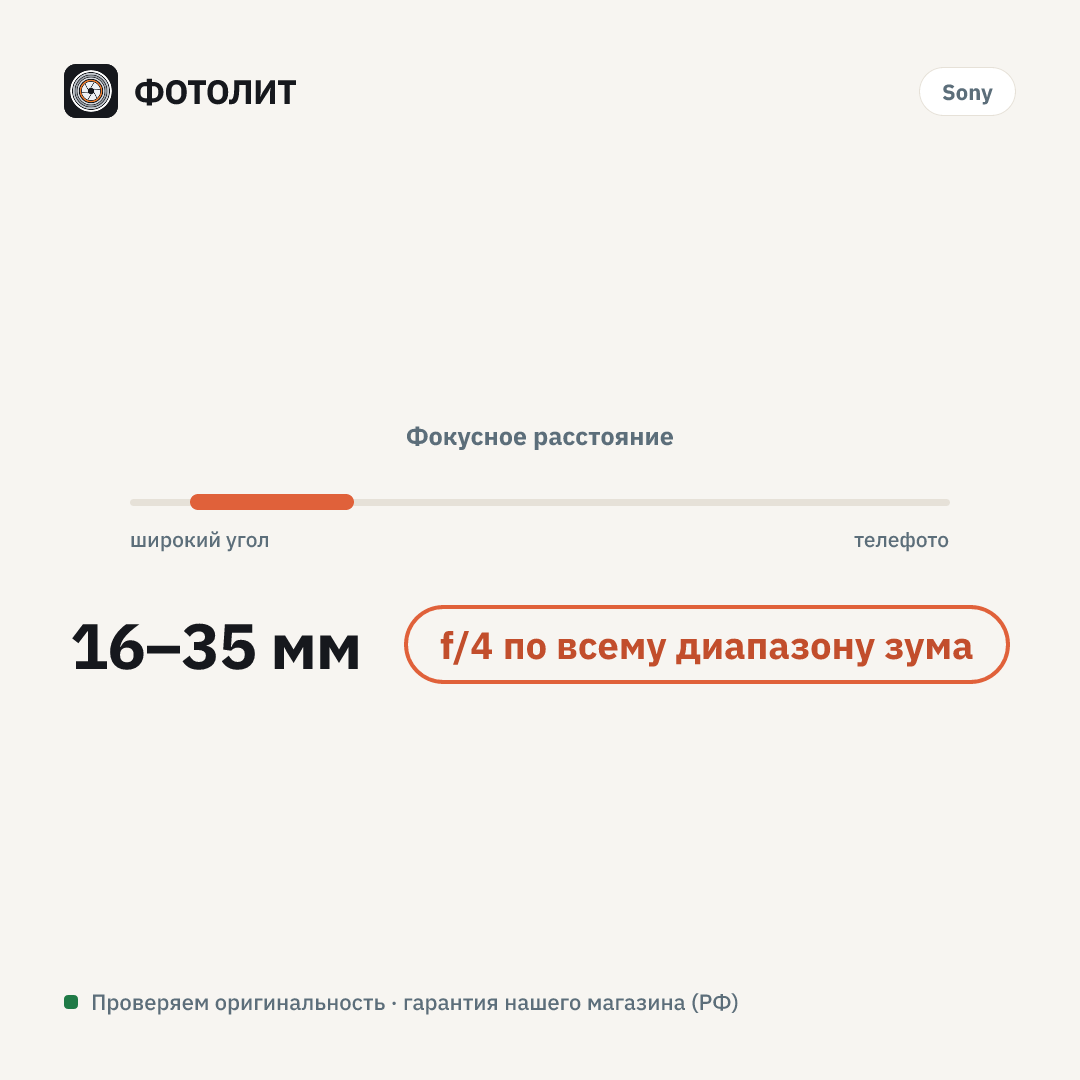 Объектив Sony Carl Zeiss Vario-Tessar T* FE 16-35mm f/4 ZA OSS (SEL1635Z) — визуализация характеристик