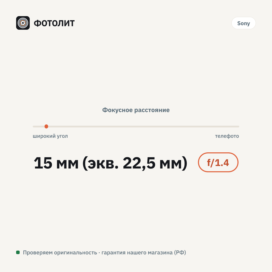 Объектив Sony E 15 мм f/1.4 G — визуализация характеристик