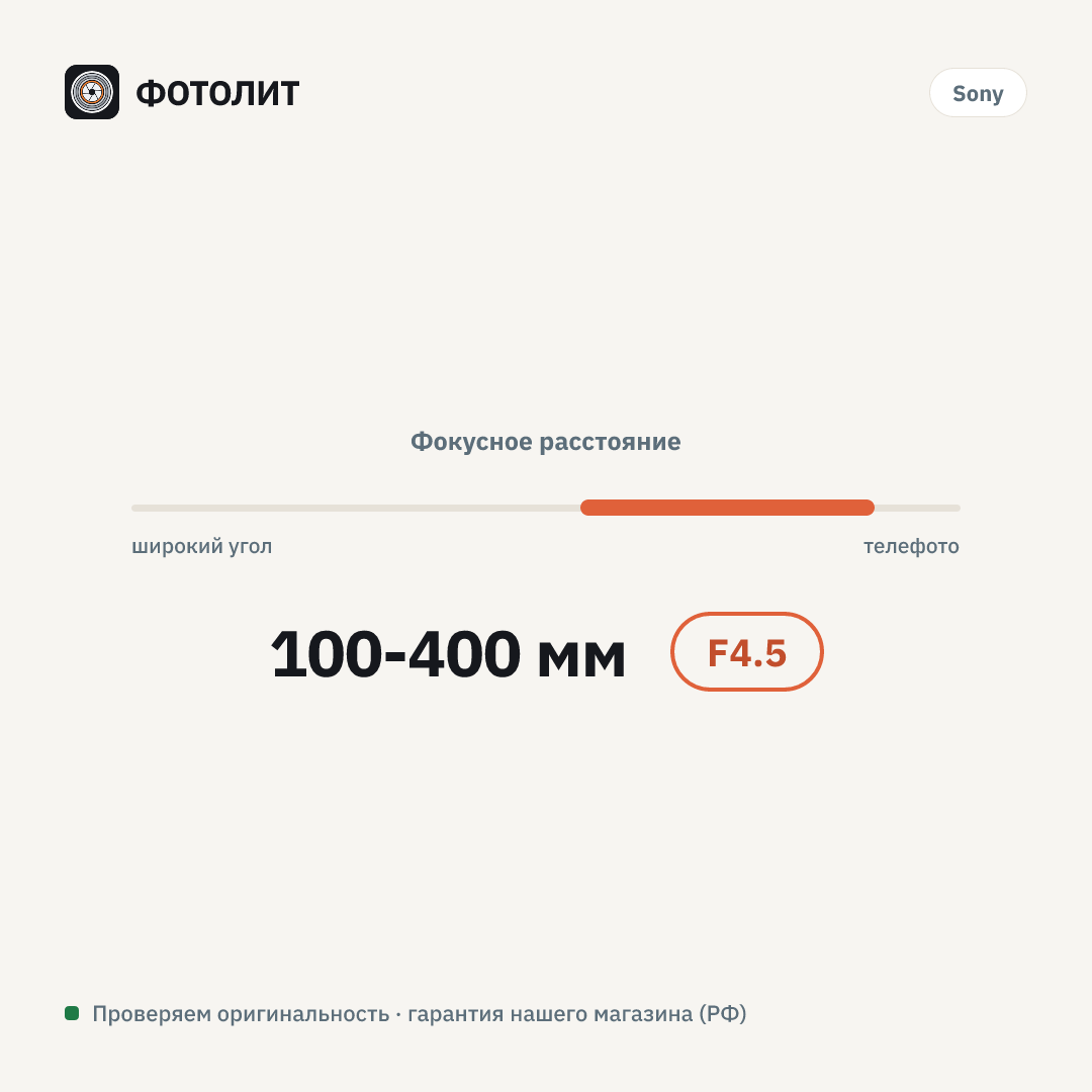 Объектив Sony FE 100-400mm f/4.5 GM OSS — визуализация характеристик