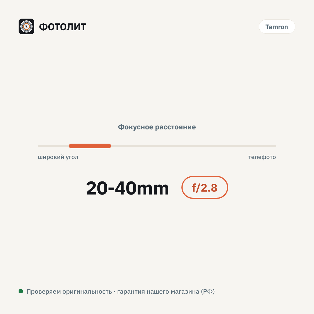 Объектив Tamron 20-40mm f/2.8 Di III VXD Sony E — визуализация характеристик