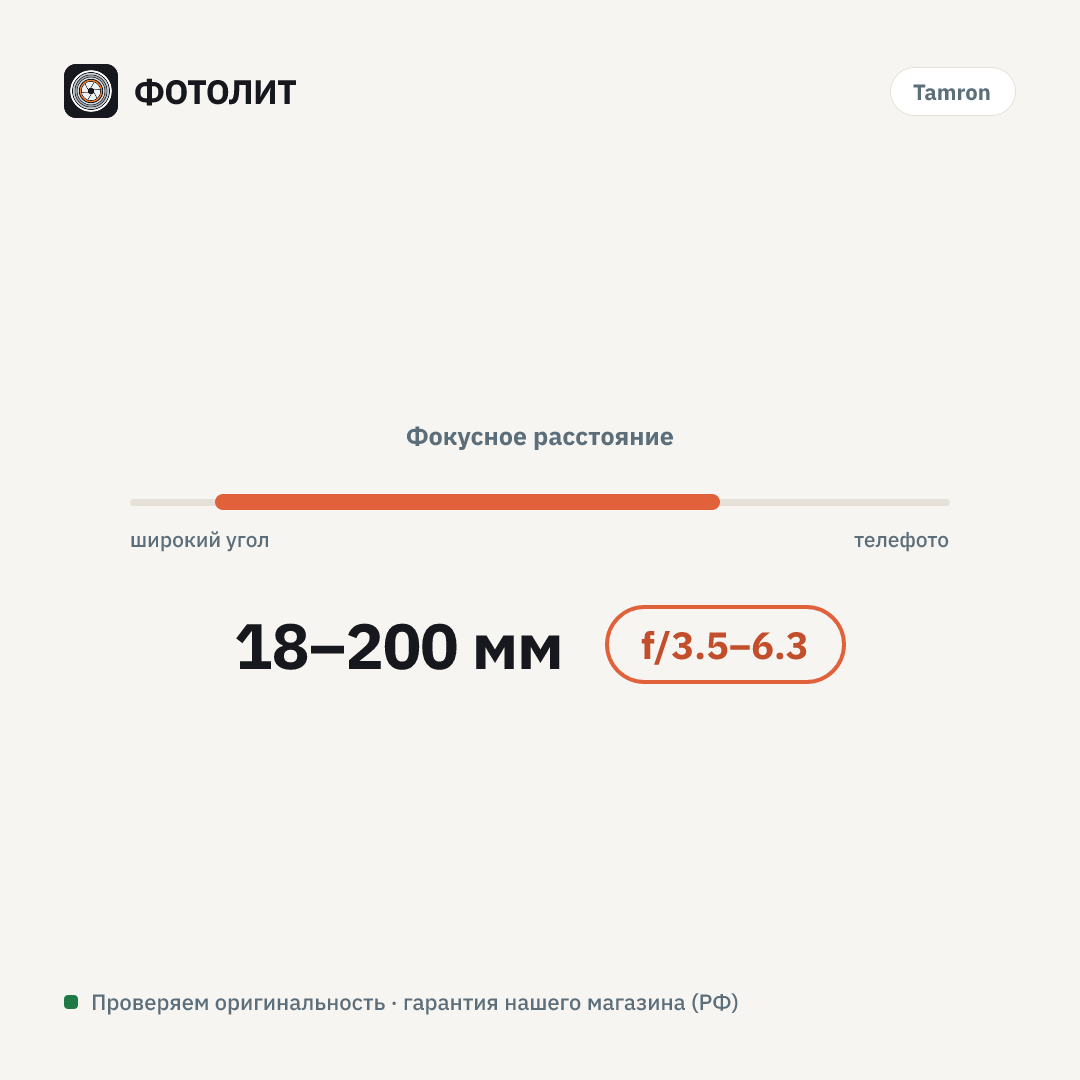 Объектив Tamron AF 18-200mm f/3.5-6.3 Di III VC (B011) Sony E — визуализация характеристик