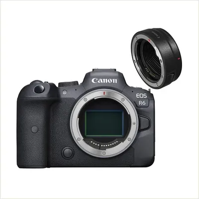 Фотоаппарат Canon EOS R6 Body + Adapter EF-EOS R, черный — фото 1