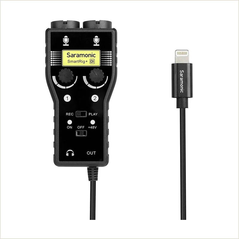 Saramonic SmartRig+ Di адаптер для микрофона и гитары двухканальный на Apple Lightning Audio