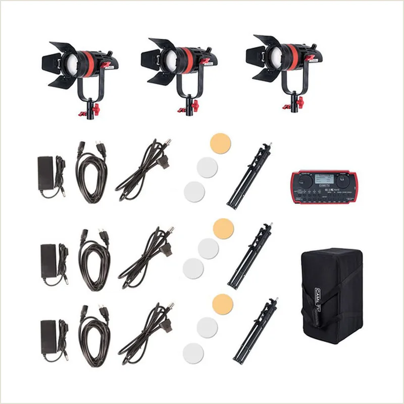 Набор LED прожекторов CAME-TV Q-55W Boltzen 55W Mark II Daylight High Output 3-Light Fresnel Kit