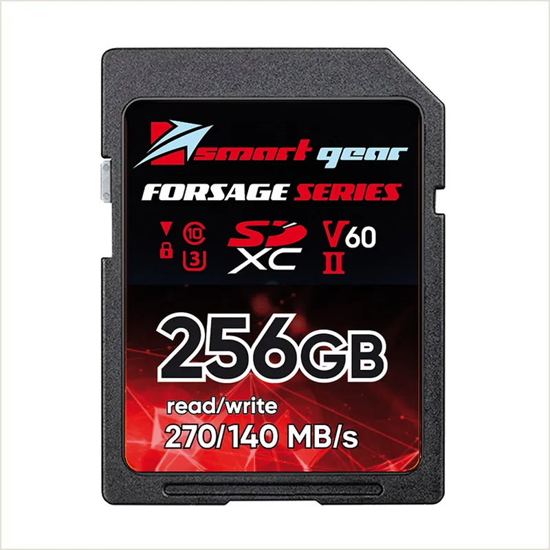 Карта памяти Smart Gear SDXC UHS-II V60 Forsage, 256GB W140/R270, 1000P/E cycles