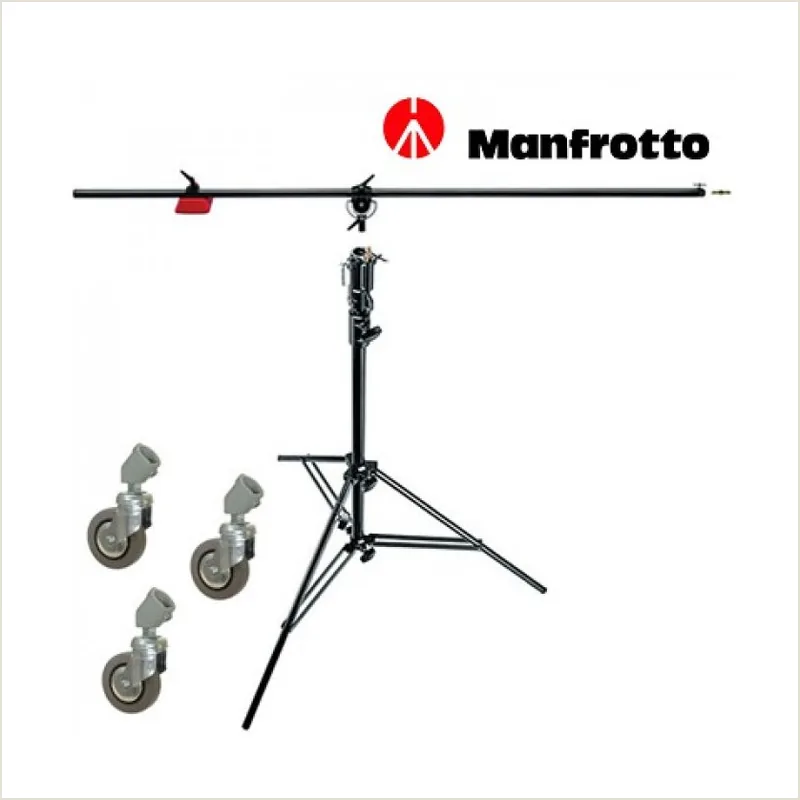 Стойка Manfrotto 085B "журавль" стальная черная с колесами