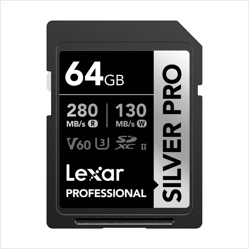 Карта памяти Lexar 64 GB Professional Silver PRO SDXC UHS-II 280/130 U3 V60