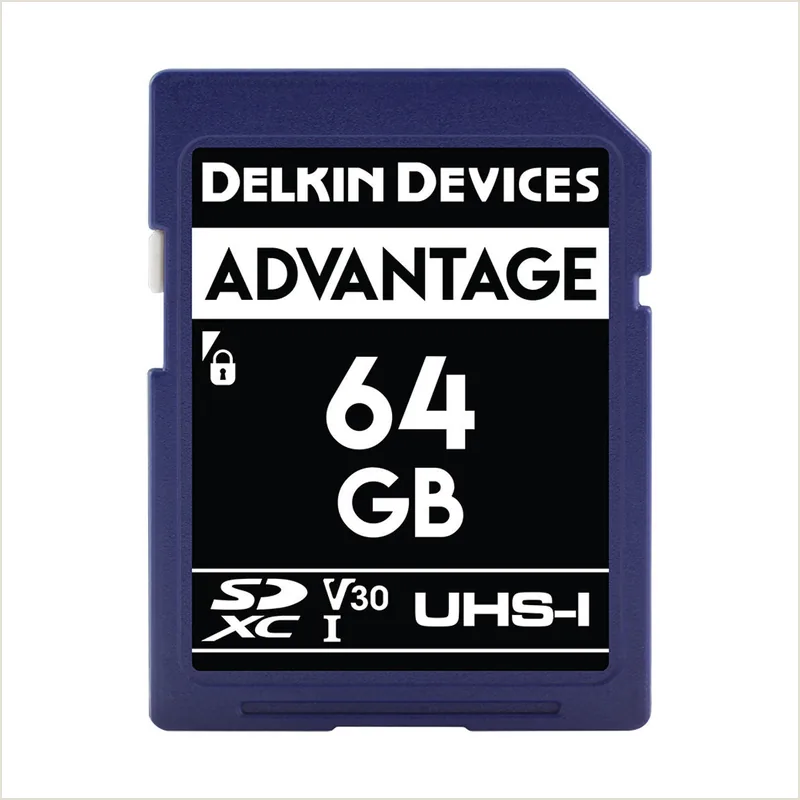 Карта памяти Delkin Devices Advantage SDXC 64GB UHS-I U3 V30, R/W 100/80 МБ/с