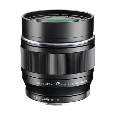 Объектив OM SYSTEM M.Zuiko Digital ED 75 мм f/1.8 черный — фото 1