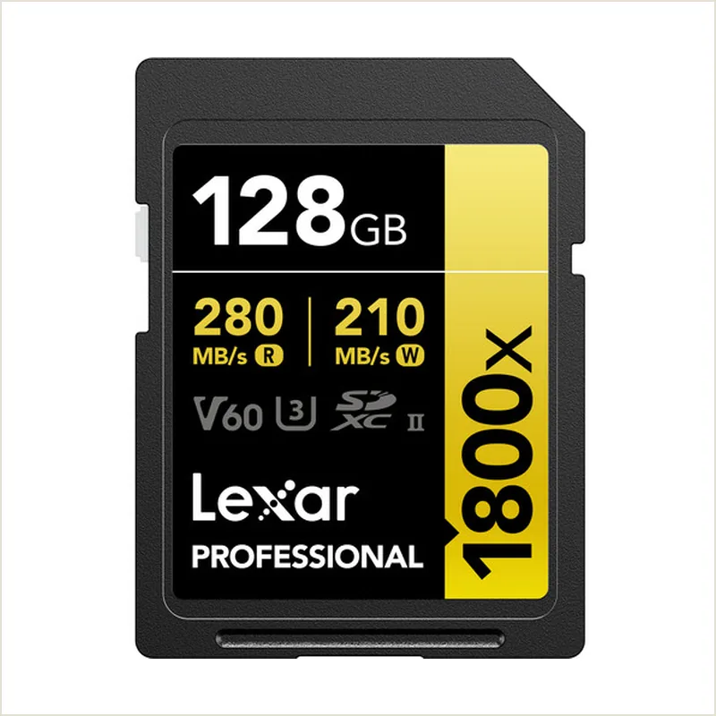 Карта памяти Lexar Professional 1800x Gold SDXC 128GB UHS-II U3 V60, R/W 280/210 МБ/с