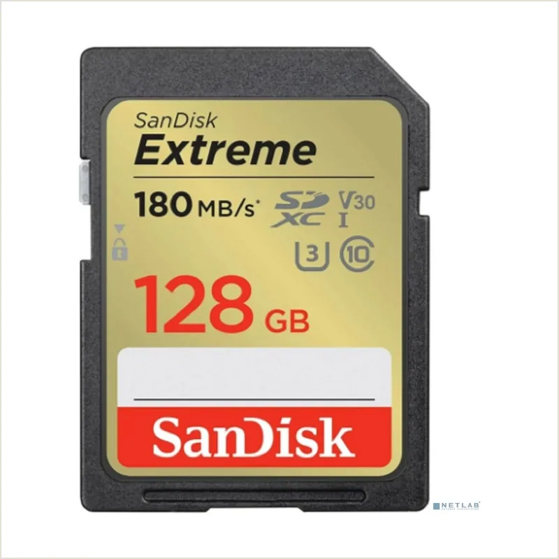 Карта памяти SanDisk Extreme SDXC UHS-I Class 3 V30 180/90 MB/s 128Gb (SDSDXVA-128G-GNCIN)