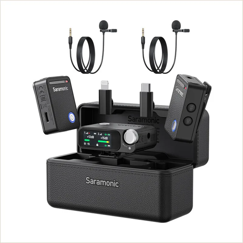 Радиосистема Saramonic Ultra 03 (TX+TX+RX) приёмник + 2 передатчика универсальная с петличками, чёрный