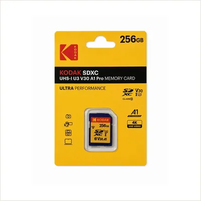 Карта памяти KODAK 256Гб SD UHS-I U3 V30PRO чт./зап. (МБ/c) (EKMSD256GXC30F) — фото 1