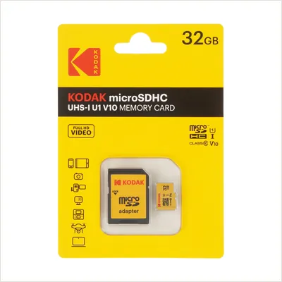 Карта памяти Kodak 32GB Micro SD UHS-I C10 U1 V10 (EKMSDM32GHC10F-RED) — фото 1
