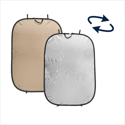 Отражатель Lastolite LR7236 Collapsible Panelite Reflector 180х120 Sunfire/Silver мягкое золото/сер — фото 1