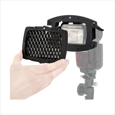Lastolite LS2606 StroboHcombStartKit On Flash кронштейн для накамерной вспышки и соты 9 мм — фото 1
