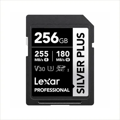 Карта памяти Lexar 256GB Professional SILVER PLUS SDXC UHS-I C10 V30 U3 (255/180MB/s) — фото 1