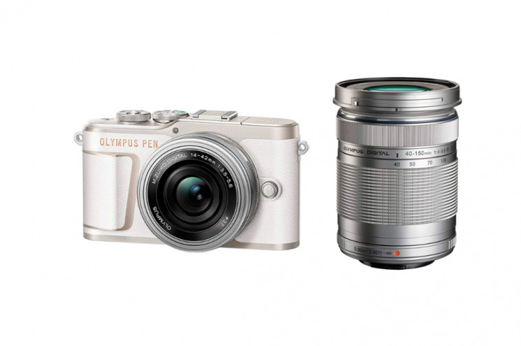 Беззеркальный фотоаппарат Olympus Pen E-PL10 Kit 14-42 EZ + 40-150 R, белый