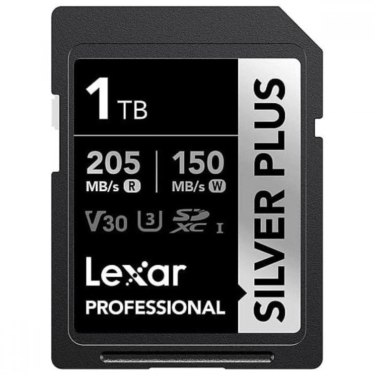 Карта памяти Lexar Professional Silver Plus 1TB SDXC, UHS-I U3 V30 4K 205/150 купить по выгодной цене в онлайн-магазине Fotolit.ru с доставкой по Москве и России.