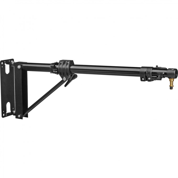 Перекладина наклонной стойки Manfrotto 098SHB типа "журавль" 2 секции / 122 см / 5 кг с креплением на стену алюминиевая черная