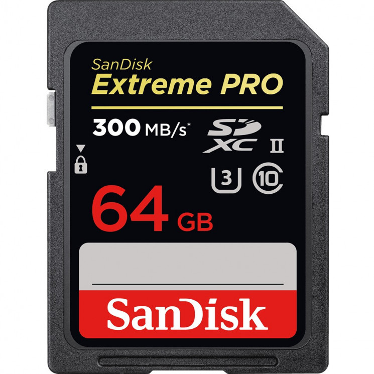 Карта памяти SanDisk Extreme Pro SDXC UHS-II V90 U3 300/260 MB/s 64GB SDSDXDK-064G-GN4IN