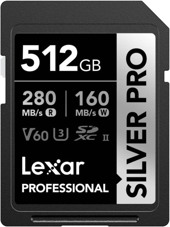 Карта памяти Lexar 512GB Professional UHS-II SDXC 280/160 MB/s U3 V60 SILVER купить по выгодной цене в онлайн-магазине Fotolit.ru с доставкой по Москве и России.