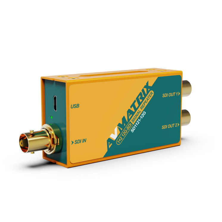Усилитель-распределитель AVMATRIX SD1121-12G 1?2 12G-SDI с восстановлением тактовой частоты