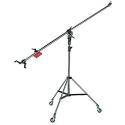 Стойка "журавль" Manfrotto 025B 1 секция / 200 см / 5 кг с колесами стальная хромированная