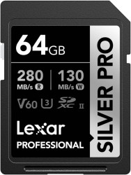 Карта памяти Lexar 64 GB Professional Silver PRO SDXC UHS-II 280/130 U3 V60