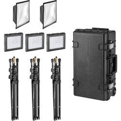 Manfrotto MLLYKOSKIT LYKOS 2 Daylight&Bicolor KIT набор из 3х осветителей, стоек и жесткого кейса