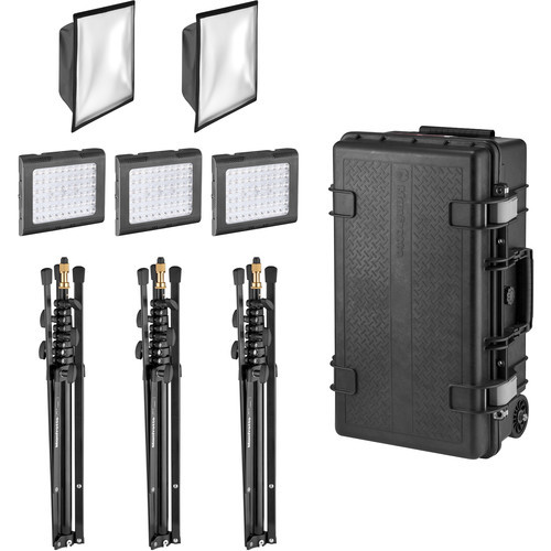 Manfrotto MLLYKOSKIT LYKOS 2 Daylight&Bicolor KIT набор из 3х осветителей, стоек и жесткого кейса