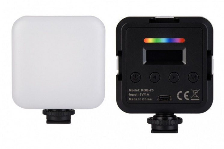 Накамерная подсветка Professional Mini Portable LED Light RGB-25 (2500K-8500K) купить по выгодной цене в онлайн-магазине Fotolit.ru с доставкой по Москве и России.